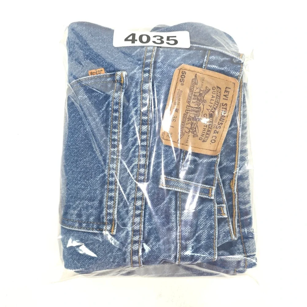 Levi's 505 Orange Tab Jeans Men's 36x32 Classic Medium Wash Vintage 90s Whiskers
